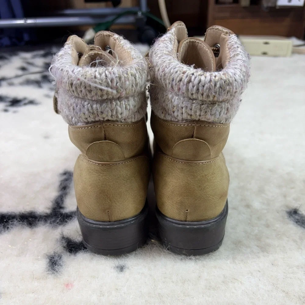 MIA Girl's Alpyne Tan Lace Up Combat Boot Size 13